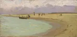 Spiaggia della Versilia by Francesco Gioli, oil on cardboard, offered Apr 2015