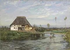 Casone di valle by Beppe Ciardi, 1909, oil on canvas, offered Apr 2015