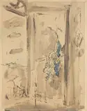 Filippo de Pisis, Ranocchi, 1938, watercolour and pastel on paper applicata on cardboard