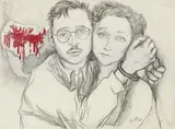 Julius ed Ethel Rosenberg by Renato Guttuso, pencil and pastel on paper, offered Nov 2014