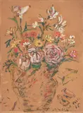 Vaso di fiori by Filippo de Pisis, 1946, oil magro on cardboard, offered Nov 2014