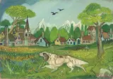 Antonio Ligabue, Paesaggio con cane