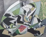 Gino Severini, Sculpture en plâtre et pastèque, 1948, oil on canvas