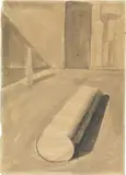 Progetto architettonico by Mario Sironi, 1928, pencil and ink acquerellata on paper, offered Nov 2014