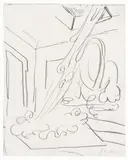 Giorgio de Chirico, Sole in un interno con invasione d'acqua, pencil on paper