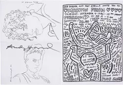Andy Warhol & Keith Haring, Martin Fun, 1986, Due biglietti d'invito