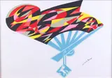 Giacomo Balla, Bozzetto di ventaglio, screenprint a colori