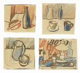 Quattro nature morte by Mario Sironi, 1919, ink, offered Nov 2014