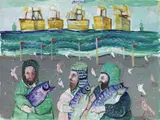 Senza titolo by Antonio Possenti, 1987, oil on canvas board, offered Nov 2014