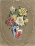 Xavier Bueno, Fiori, 1942, oil and affresco on panel