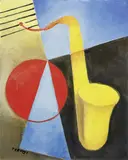 Osvaldo Peruzzi, Sax Ritmi, 1995, oil on cardboard