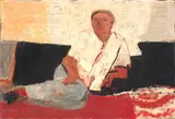 Salvatore Fiume, Ritratto di Raffaele Carrieri, 1964, oil on faesite