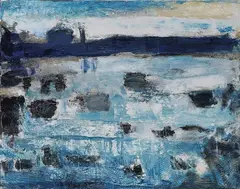 Giovanni Frangi, Blue light (Porto Marghera), 1999, oil on canvas