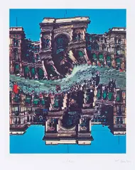 Pol Bury, Milan, collage on paper applicata on card