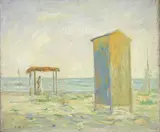 Francesco De Rocchi, La spiaggia dei poveri - Vittoria Apuana, 1947, oil on canvas