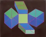 Achille Perilli, Il brutale disdegno, 1975, acrylic on canvas