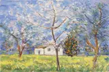 Paesaggio con albero d'arancio by Michele Cascella, oil on canvas, offered Nov 2014