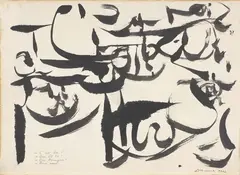 Christian Dotremont, C'est toi? Oui, 1972, ink on paper applicata on canvas