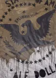 Pluribus Unum by Franco Angeli, 1967, enamel on canvas ricoperta con tulle, offered Nov 2014