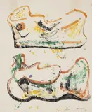 Henry Moore, Two Reclining Figures, 1966, inchiostro on paper