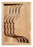 Mario Ceroli, Volti, 1974, Scultura in legno
