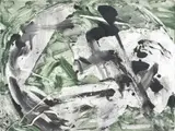 Emilio Vedova, G.T.-E.V. 10/89 W. 23, 1989, oil on paper applicata on panel
