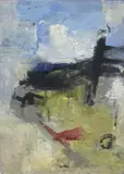 Giuseppe Santomaso, Nero e giallo, 1959, oil on paper applicata on panel