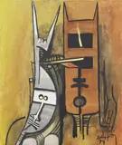 Wifredo Lam, Composizione, 1974, oil on canvas