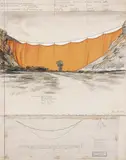 Valley Courtain (Project for Colorado) by Christo, 1972, collage and mixed media on cardboard, offered Nov 2014