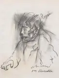 Mino Maccari, Ritratto di Ottone Rosai, charcoal on paper