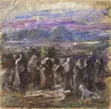 Compianto sul Cristo morto by Ugo Capocchini, 1946, oil on cardboard, offered Nov 2014