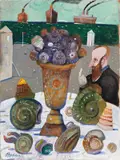 Senza titolo by Antonio Possenti, 1993, oil on canvas board, offered Nov 2014