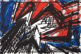 Vinicio Berti, Incontro-scontro, 1987, tempera on canvas