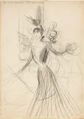 Giovanni Boldini, Lina Cavalieri, pencil grassa on paper