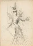 Giovanni Boldini, Lina Cavalieri, pencil grassa on paper