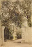 Alberto Pisa, Cancello del Salvatico, 1889, watercolour on card