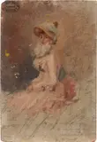 Jules Chéret, Ritratto di signora