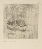 Cane che dorme by Giovanni Fattori, etching on rame, offered Nov 2014