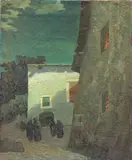 Angelo Rescalli, Scena mistica, oil on canvas