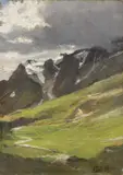 Lorenzo Delleani, Paesaggio montano, 1896, oil on panel
