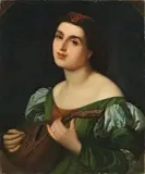 Vito D'Ancona, Suonatrice di liuto, oil on canvas