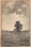 Antonio Fontanesi, Paesaggio con figure e colonica