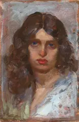 Figura femminile by Giuseppe De Sanctis, oil on cardboard, offered Nov 2014