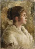 Egisto Lancerotto, Ritratto di giovane, 1895, oil on cardboard