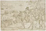 Scena di assedio di città by Cesare Nebbia, inchiostro and gouache on paper mm., offered Oct 2014