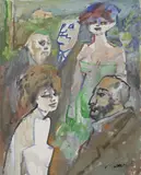 Figure by Mino Maccari, oil on canvas, offered May 2014