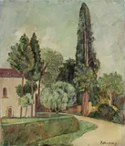 Piero Marussig, Paesaggio con casa e alberi