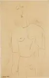 Carlo Carrà, Boxeur VIII, 1916, inchiostro on paper applicata on cardboard