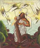 Pippo Oriani, Donna con arpa, 1937, oil on canvas