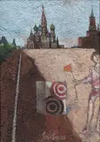 Franco Gentilini, S. Basilio, 1968, oil on card sabbiato